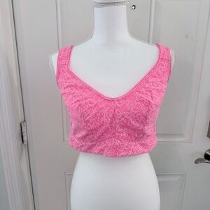 Cacique Stretch Lace Crossback Bralette 18/20 | Pink Wireless